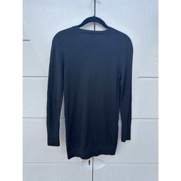 Theory Women’s Black Pullover Wool Long Line Sweater Minimalist Neutral Size P/S - Picture 6 of 8